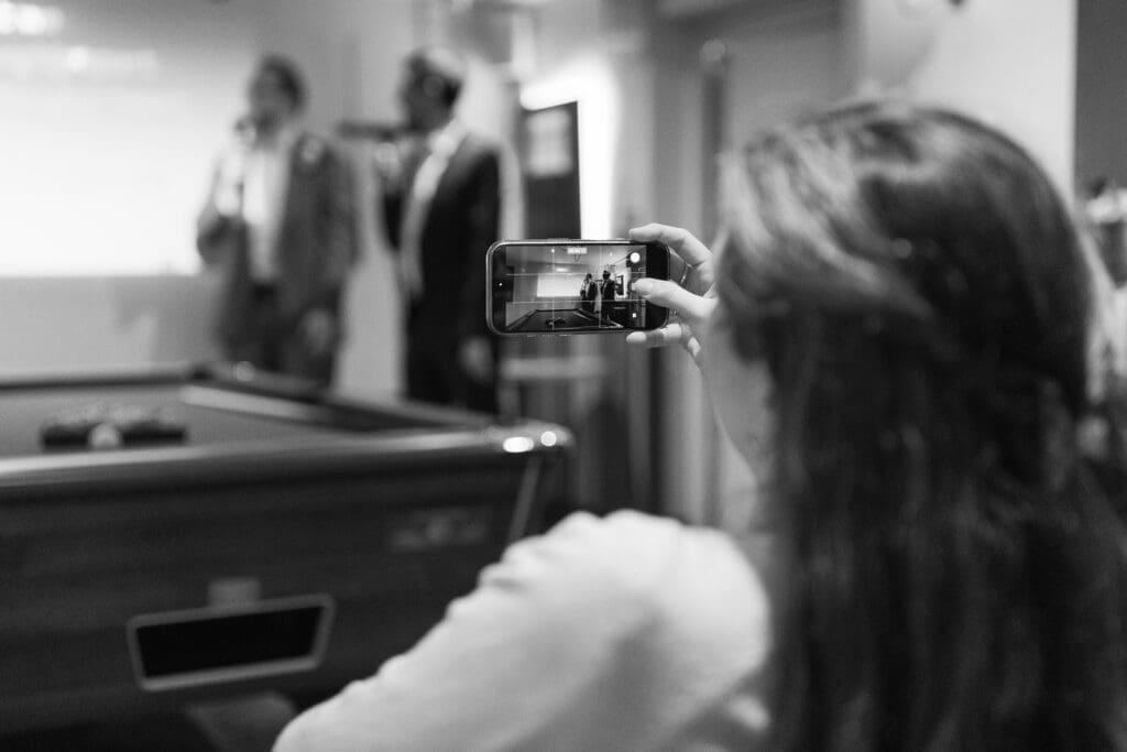 Wife of grooms best friend videos the karoke from her iphone